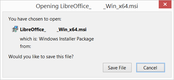 Downloading LibreOffice