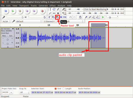 Paste selected audio clip to other place - audacity.png