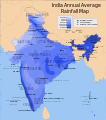 India annual rainfall map en.svg