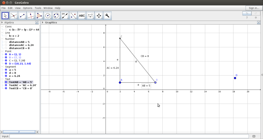 Learn creating a construction with Geogebra - Open Educational Resources