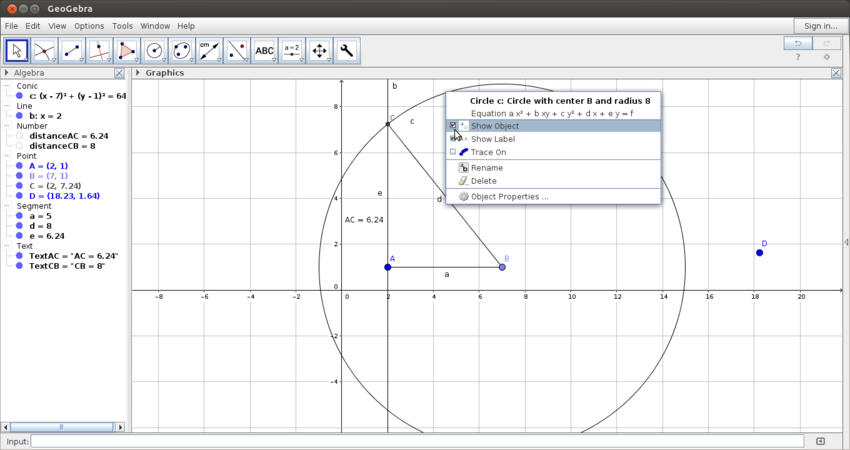 Learn creating a construction with Geogebra - Open Educational Resources