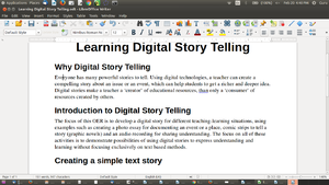 COL - Creating a text document on 'Learning Digital Story Telling'.png